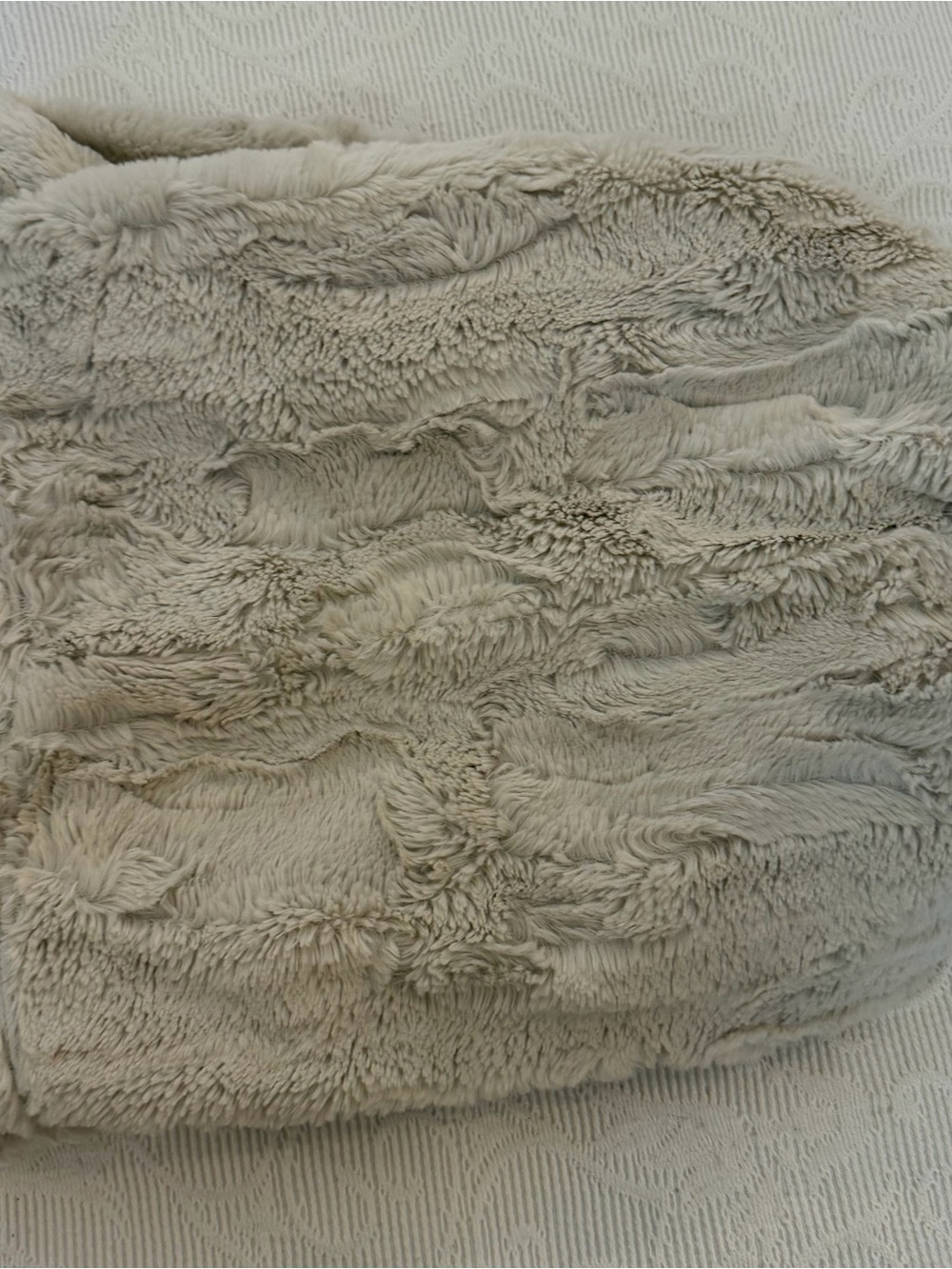 Women’s Faux Fur Skirt in Light Gray
